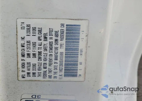 2014 Honda Accord Exl from USA, damaged, VIN 1HGCT2B8XEA005986